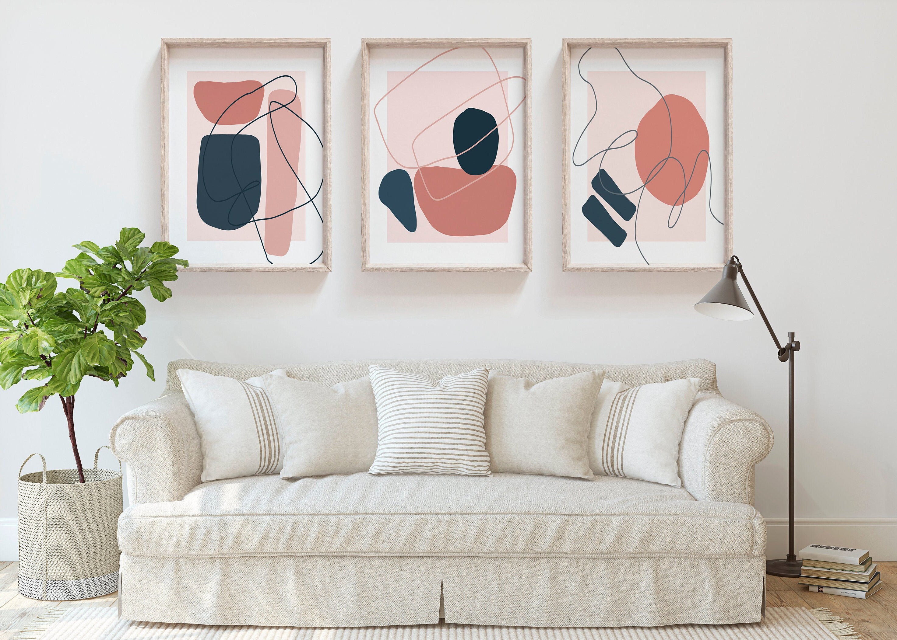 Set of 3 Abstract wall art Art for Bedroom wall art for Etsy