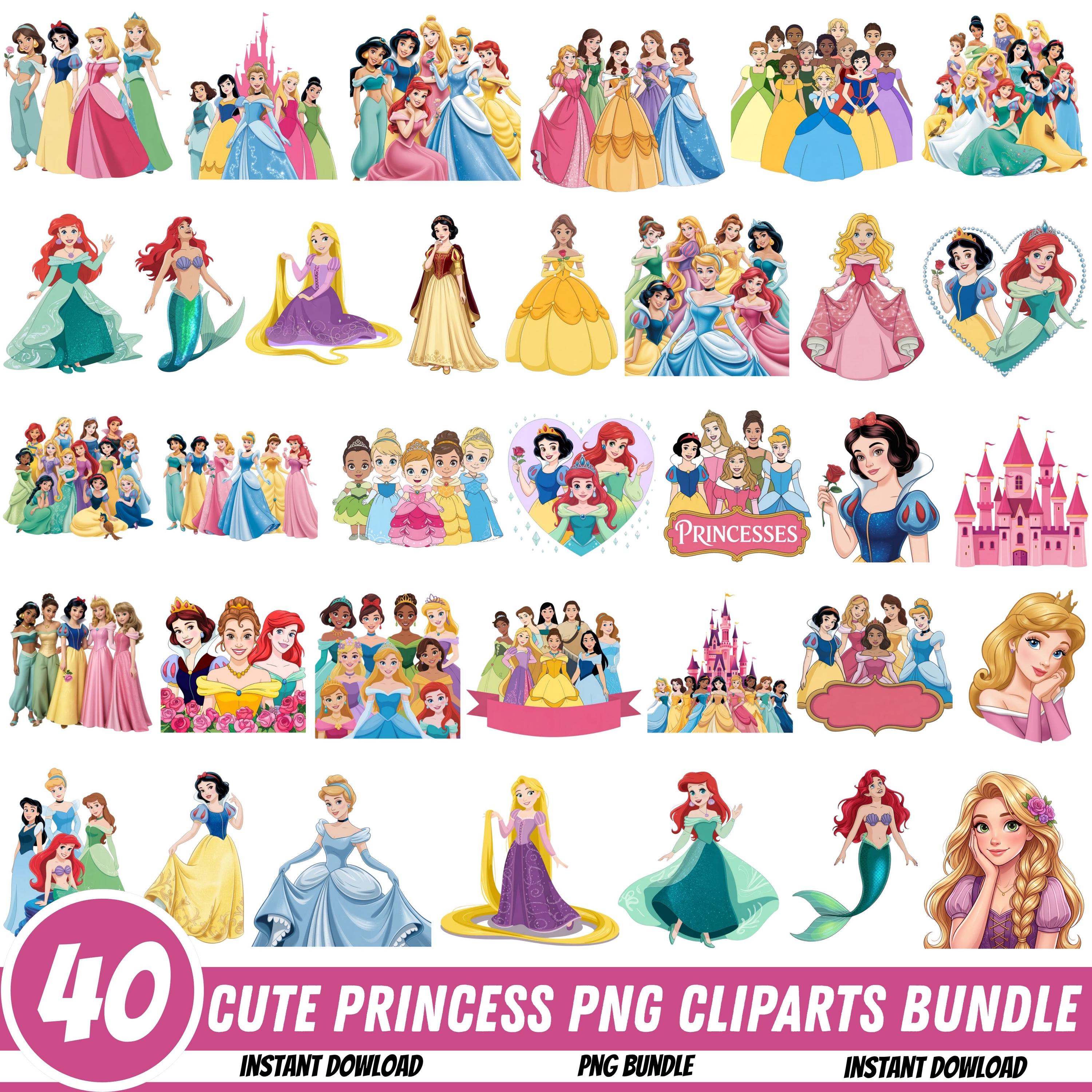 Princess Png Cliparts Bundle, Princess Cartoon Png Images, Birthday ...