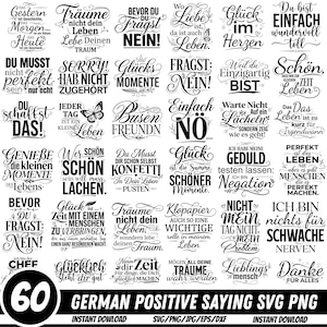 Deutsche Positive Sprüche Plotterdatei, Jutebag Plotterdatei, Inspirierende Zitate, Laserdatei Spruch, Positive Sprüche, Jutebag Plotterdatei