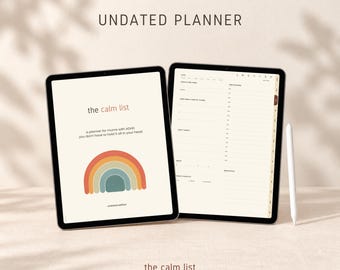 Undated Digital Planner for Mums with ADHD, Hyperlinked Monday Start PDF | The Calm List