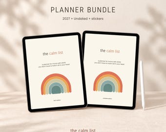 Digital Planner Bundle for Mums with ADHD, 2027 & Undated, 2,000 Stickers | The Calm List