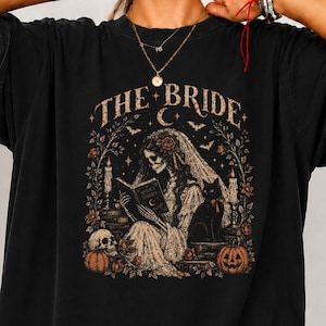 Bachelorette Party Shirt Personalized, Gothic Bride Halloween Tee, Custom Salem Bach Bash Group Matching Shirts, Skeleton Witch Bride Gift