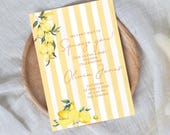 Lemon Baby Shower Invitation Template, Digital Download