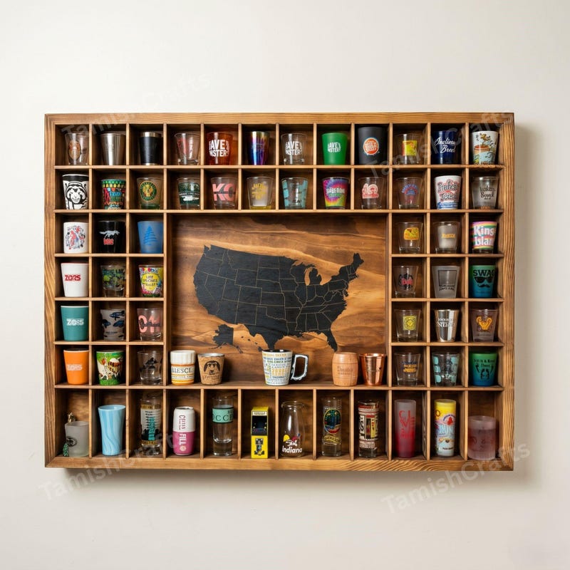 Wooden Mug Display Case - Etsy