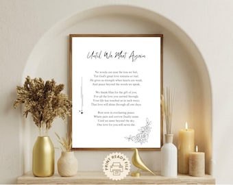 Funeral Poem Printable, Memorial Poems , Celebration of Life Sign, In Loving Memory Printable, Funeral Sympathy Decor (Digital Download)
