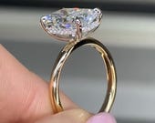 4.12ct Radiant Ring – 14K Yellow Gold Hidden Halo