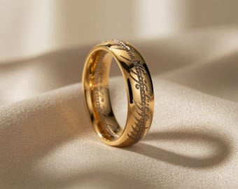 Lord of the Rings Tungsten Ring – Elvish One Ring | 6mm Unisex