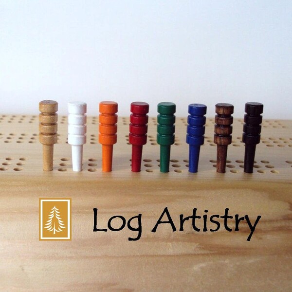 Cribbage Pegs - Set of 4 - Wooden Hardwood - Cribbage Board - Colored Pegs