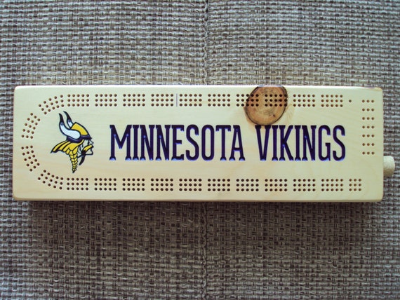 Rustic Cribbage Board Minnesota Vikings Football Furniture Etsy