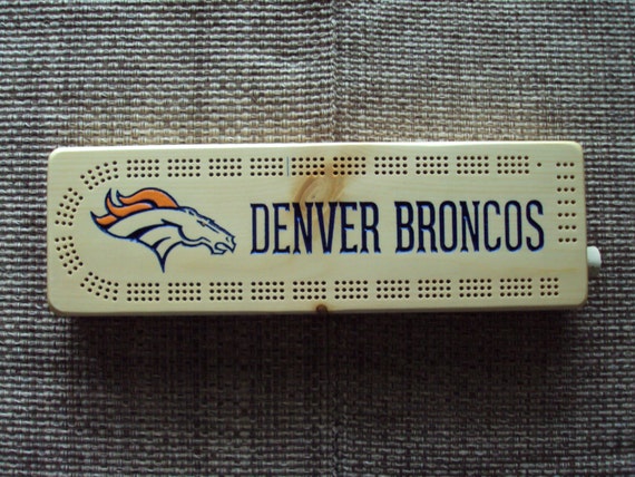 Rustic Cribbage Board Denver Broncos Football Furniture Etsy