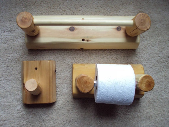 Rustic Bathroom Set Towel Bar Toilet Paper Holder Towel Etsy