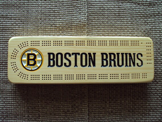 Rustic Cribbage Board Boston Bruins Football Furniture Log Etsy