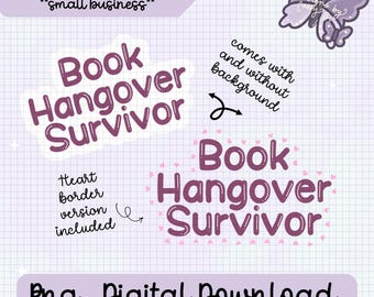 Libro "Hangover Survivor" disegnato a mano, download digitale PNG