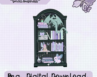 Scaffale delle fate, stravagante, disegnato a mano, download digitale PNG