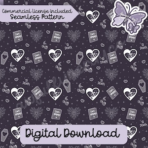 Dark Romance Til Death Seamless Pattern