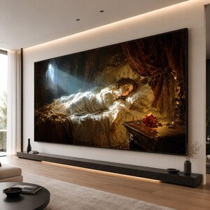 Cuadro de mujer gótica victoriana, arte mural de estilo Dark Academia, lámina de pintura al óleo barroca melancólica, decoración de dormitorio gótica dramática vintage imagen 8