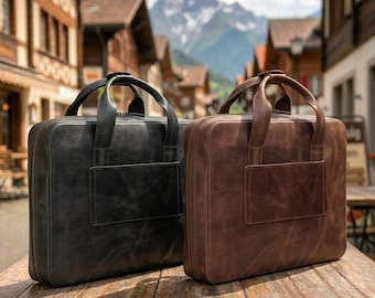 Personalized Top Grain Leather Travel 16” Laptop Bag Briefcase Satchel Portfolio Notebook Tablet Messenger Bag, leather weekender bag