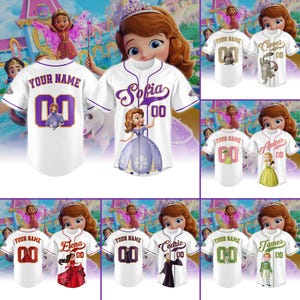 Personalized DN Sofia the First Baseball Jersey, Custom DN Land Emotions Baseball Jersey, Sofia the First Royal Magic Shirt