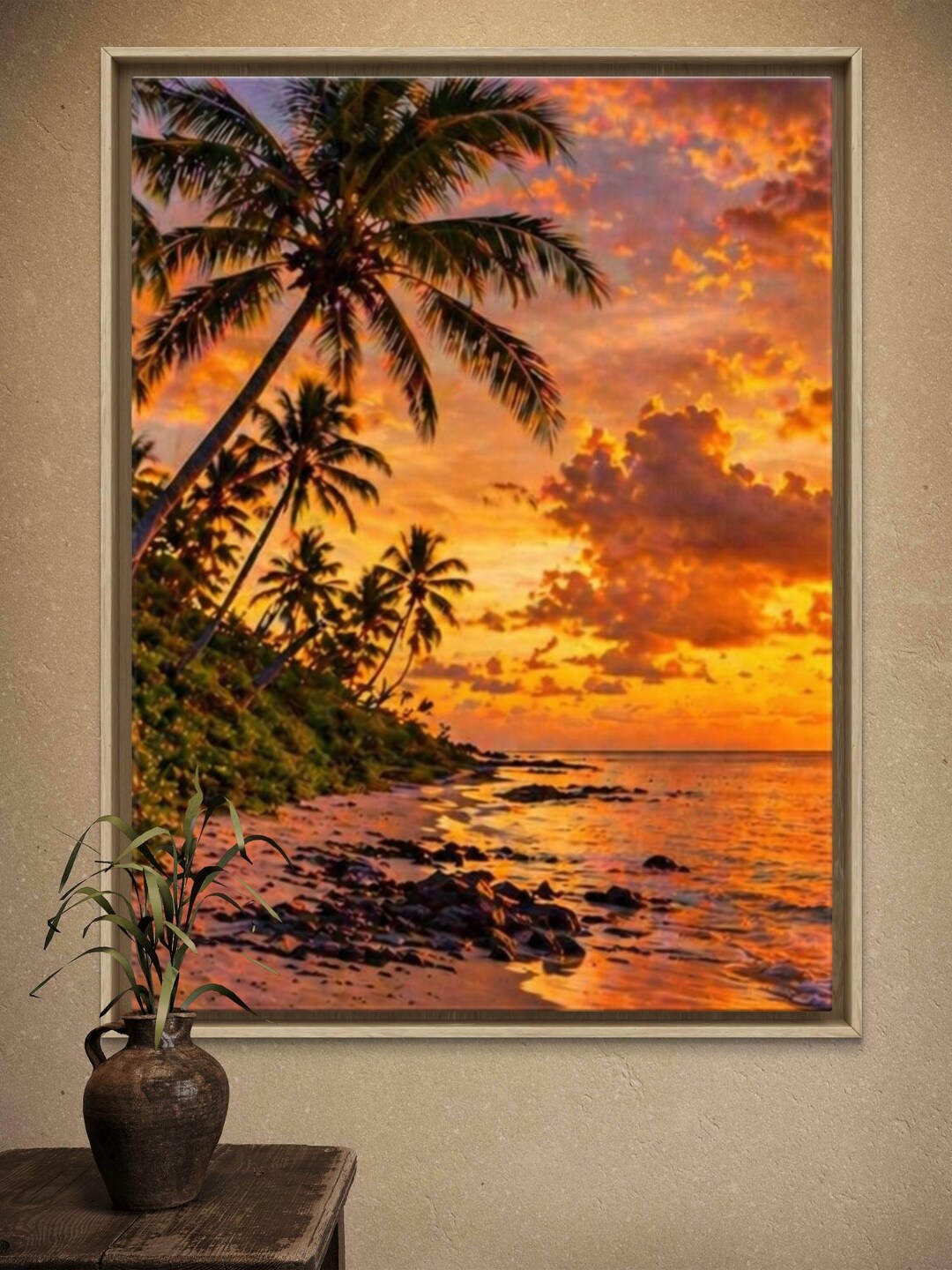Tropical Beach Wall Art Printable, Coastal Ocean Decor, Shells on Sand ...