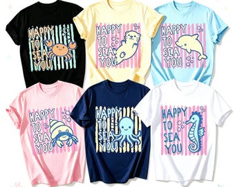 Happy To Sea You Teacher Shirt, Ocean Theme Back to School Tee, Matching Teacher Team Shirts, Sea Animal Classroom T-Shirt