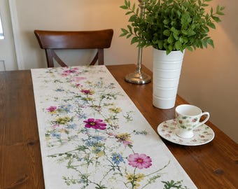 Table Runner Floral Print Elegant Dining Decor Home Table Setting,Minimalist Decor
