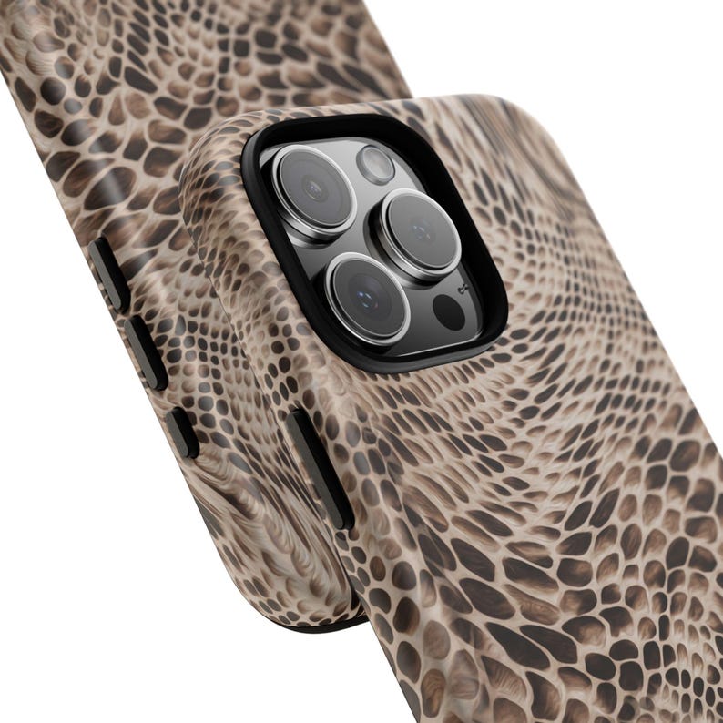Python luxe iPhone-hoesje | Neutrale beschermhoes met slangenprint (ANM-0004) afbeelding 8