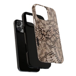 Python luxe iPhone-hoesje | Neutrale beschermhoes met slangenprint (ANM-0004) afbeelding 3