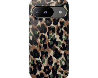 Google Pixel-skal med skogsleopardmotiv | Skyddande fodral med djurtryck (ANM-0007)