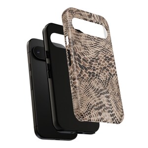 Custodia per Google Pixel Python Luxe / Cover protettiva neutra con stampa serpente (ANM-0004) immagine 9