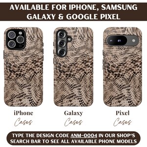 Custodia per Google Pixel Python Luxe / Cover protettiva neutra con stampa serpente (ANM-0004) immagine 10