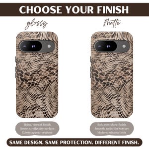 Custodia per Google Pixel Python Luxe / Cover protettiva neutra con stampa serpente (ANM-0004) immagine 4