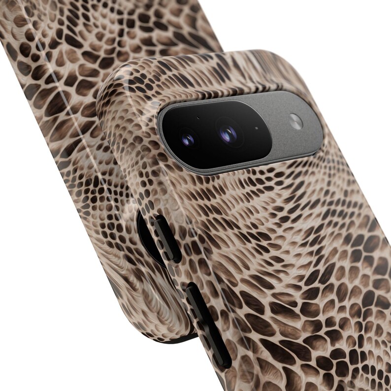 Custodia per Google Pixel Python Luxe / Cover protettiva neutra con stampa serpente (ANM-0004) immagine 2