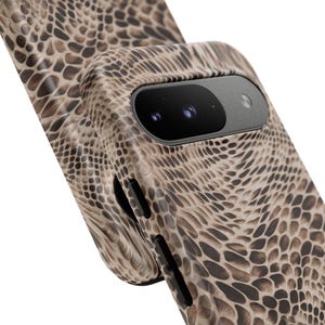 Custodia per Google Pixel Python Luxe / Cover protettiva neutra con stampa serpente (ANM-0004) immagine 8