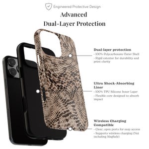 Python luxe iPhone-hoesje | Neutrale beschermhoes met slangenprint (ANM-0004) afbeelding 5