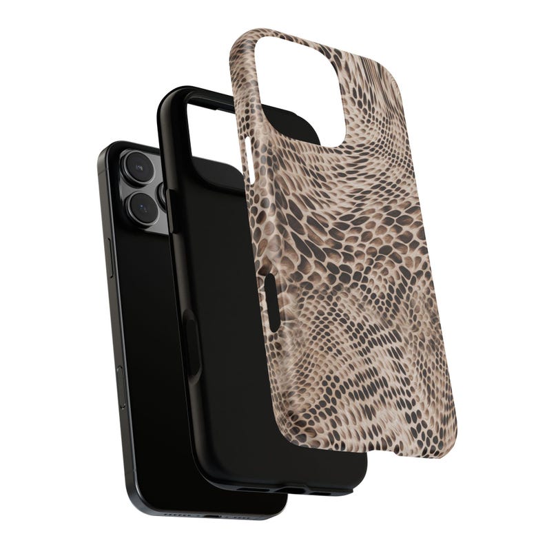Python luxe iPhone-hoesje | Neutrale beschermhoes met slangenprint (ANM-0004) afbeelding 9