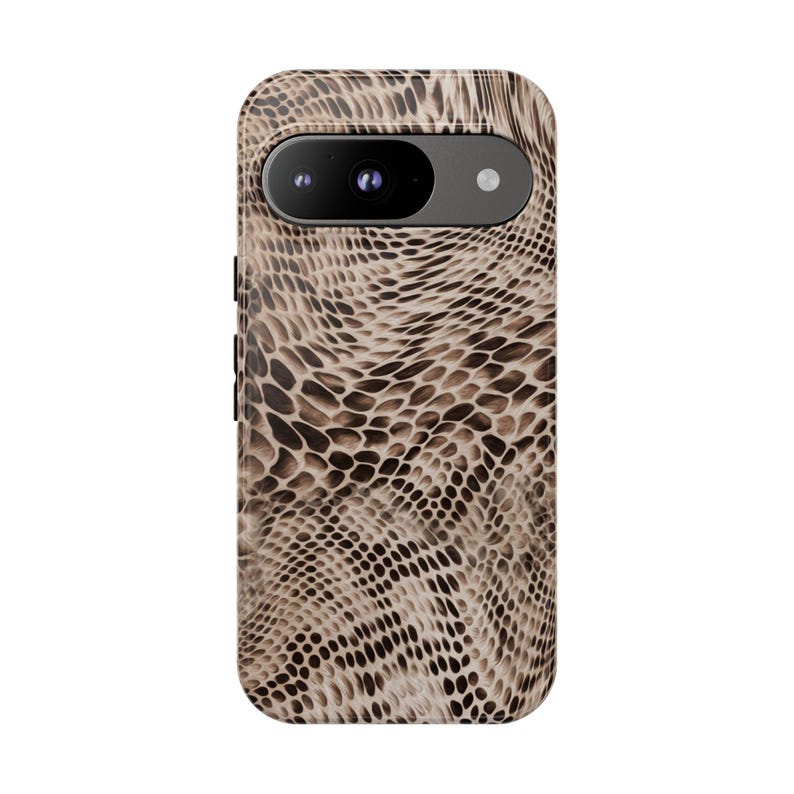 Python Luxe Google Pixel Case | Neutral Snake Print Protective Cover (ANM-0004)