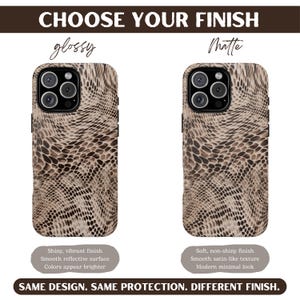 Python luxe iPhone-hoesje | Neutrale beschermhoes met slangenprint (ANM-0004) afbeelding 4