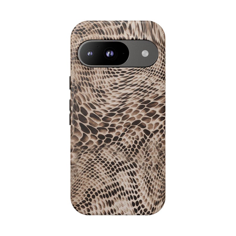 Custodia per Google Pixel Python Luxe / Cover protettiva neutra con stampa serpente (ANM-0004) immagine 7
