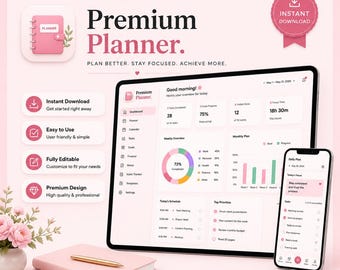 Agenda numérique tout-en-un, productivité, habitude, suivi d'objectifs (téléchargement HTML)