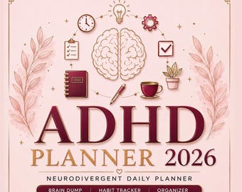 ADHD Planner 2026 | Neurodivergent Daily Organizer (PDF Printable)