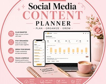 Social Media Content Planner 2026 | etsy seller planner| Canva Creator Digital Planner | Instagram TikTok Growth Tool | Instant Download