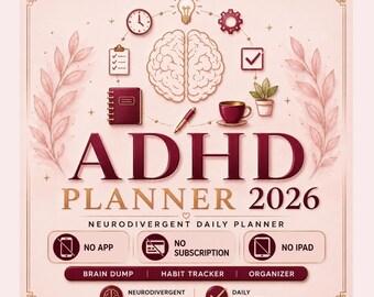 ADHD Planner 2026 | Neurodivergent Daily Organizer (PDF Printable) - Etsy