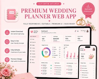 Wedding Planner 2026, Digital Wedding Planner, Web App Wedding Planner, Wedding Planner Digital App, Wedding Tracker, (Digital Download)