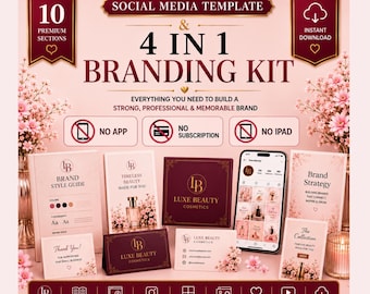 Canva Branding Kit | Social Media Templates, Logo Suite (Instant Download)
