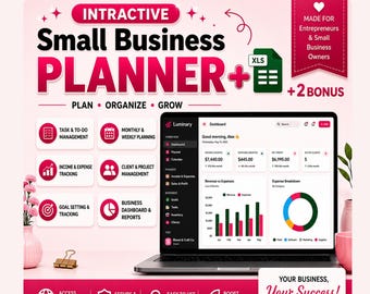Small Business Planner 2026, Web App & Excel Toolkit (Digital Download)