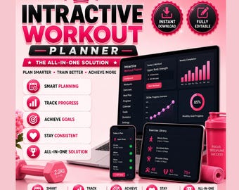 Interactive Workout Planner Pro | Fitness Tracker, Gym Log Web App ( Html Download)