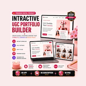UGC Portfolio Builder, Canva Media Kit Templates, Interactive Web App, html file