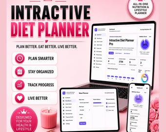Diet Planner Web App, Meal Tracker, Calorie, Macro, Fasting (HTML Download)
