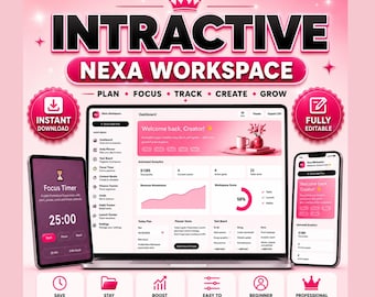 Interactive Digital Planner, Workspace Web App , Content Creator Planner, Freelancer Dashboard (html  Download)