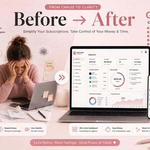 Interactive Subscription Tracker, Recurring Payment Log, Expense Tracker, monthly tracker (Instant Download) 画像 3